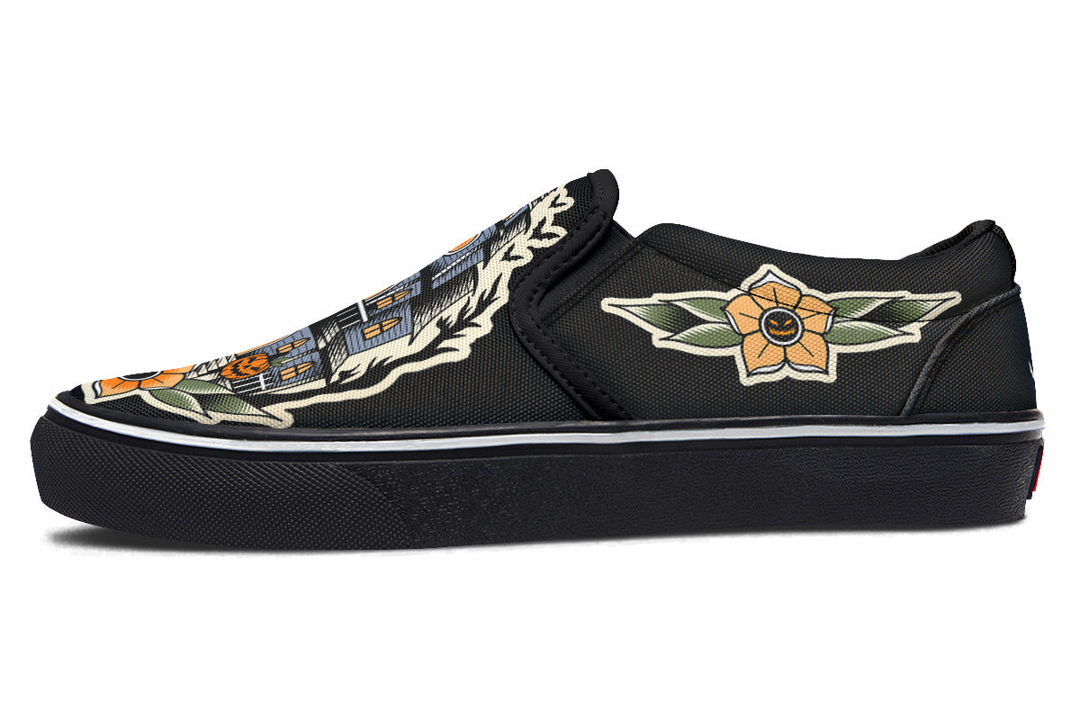 Haunted House Slip On Shoes(LIMITED SPOOKYSEASON EXCLUSIVE)