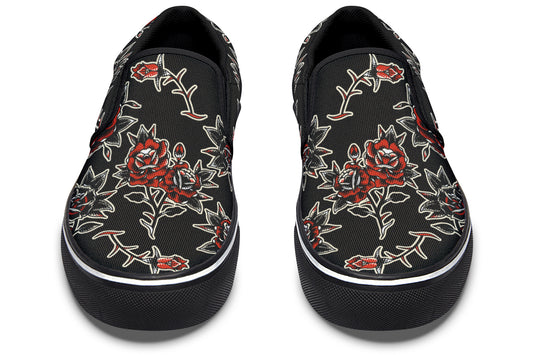 Pattern Rose Slip On Shoes