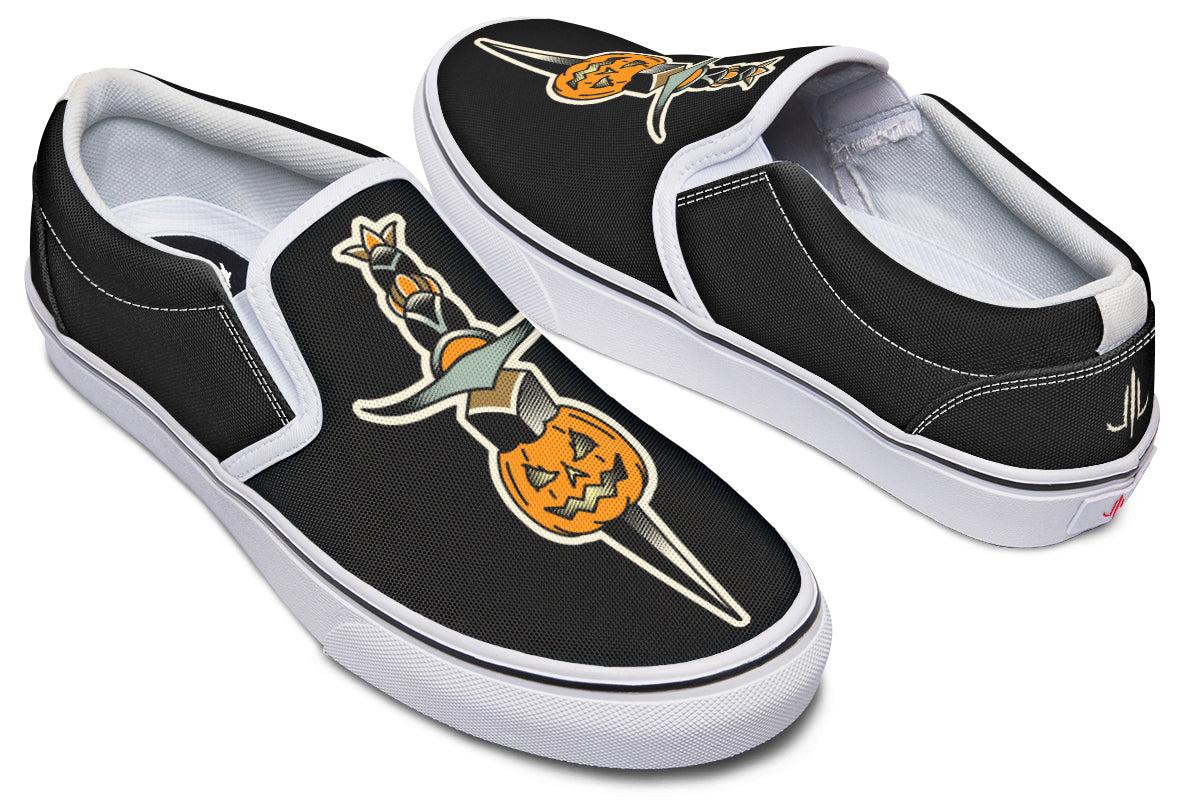 Pumpkin Dagger Slip On Shoes(LIMITED SPOOKYSEASON EXCLUSIVE)