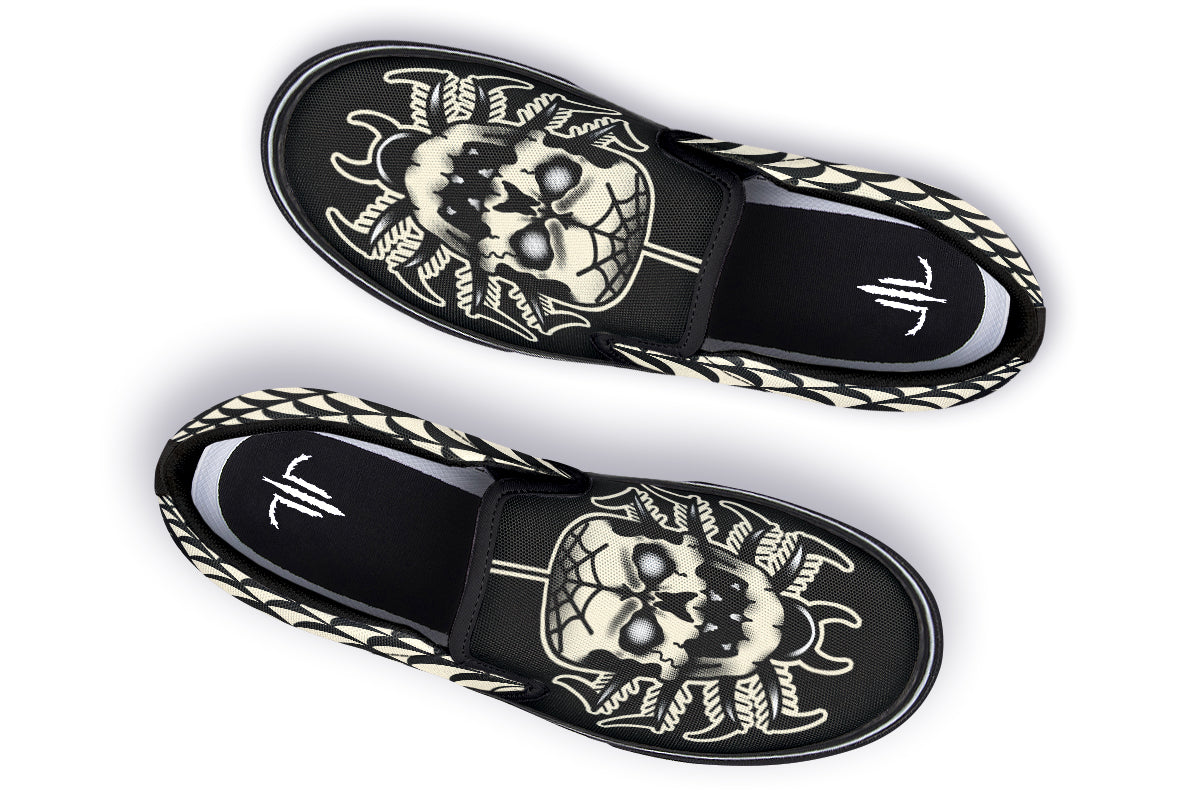 Skull Spider Slip On Shoes