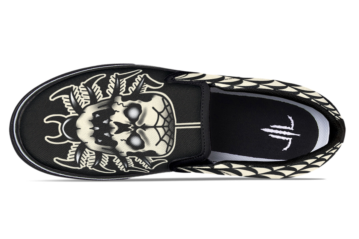 Skull Spider Slip On Shoes