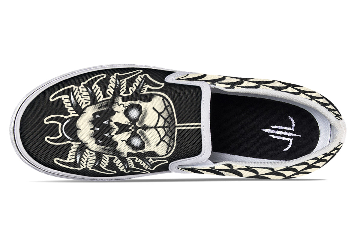 Skull Spider Slip On Shoes