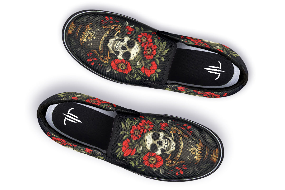 Skull Vase Slip On Shoes