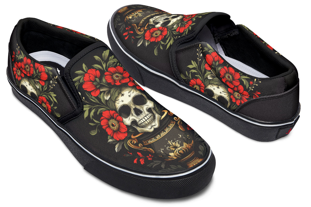 Skull Vase Slip On Shoes