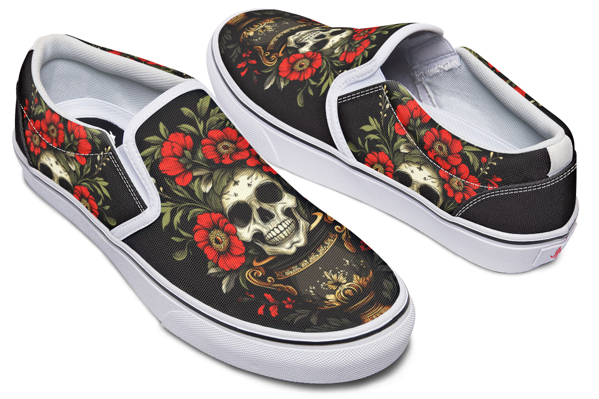 Skull Vase Slip On Shoes
