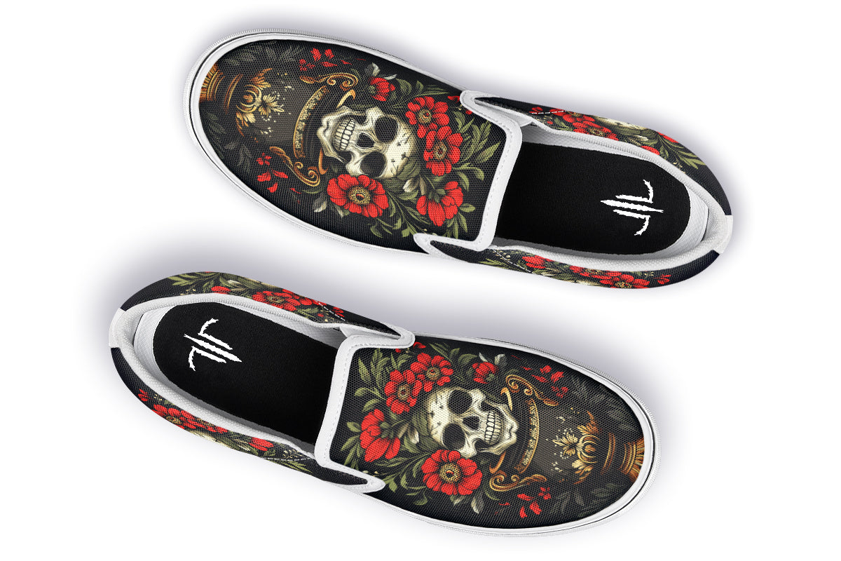 Skull Vase Slip On Shoes