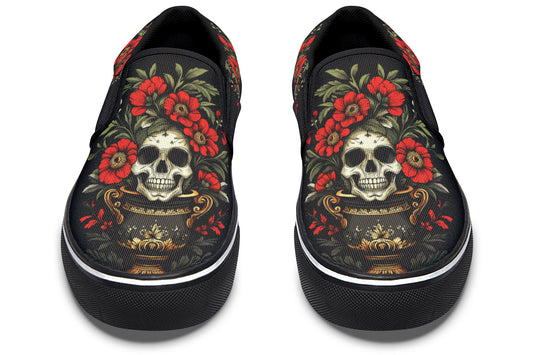 Skull Vase Slip On Shoes