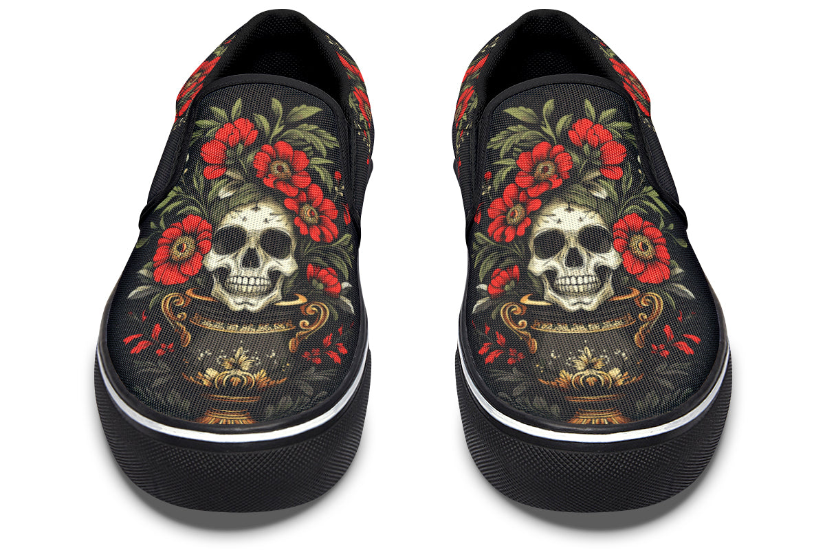 Skull Vase Slip On Shoes