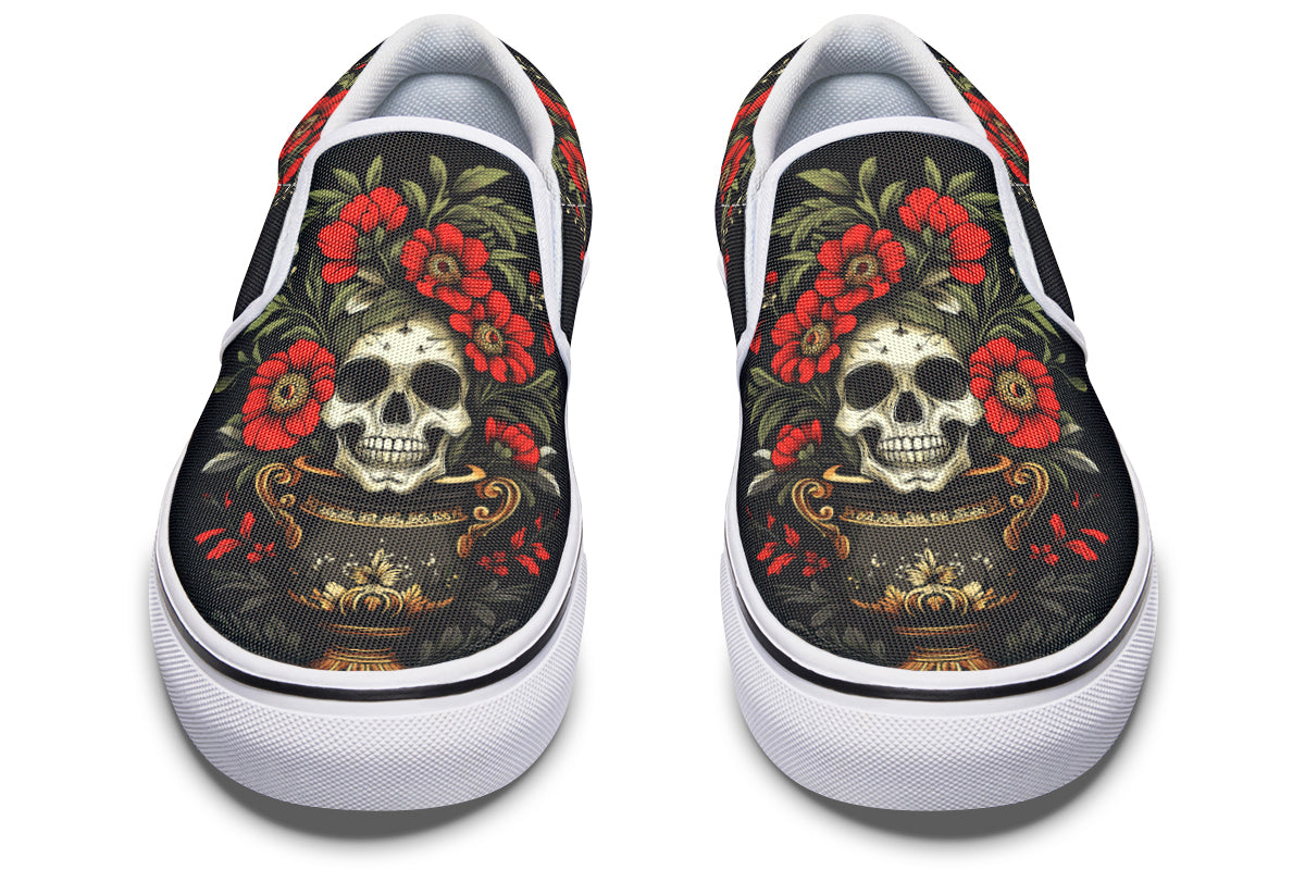 Skull Vase Slip On Shoes