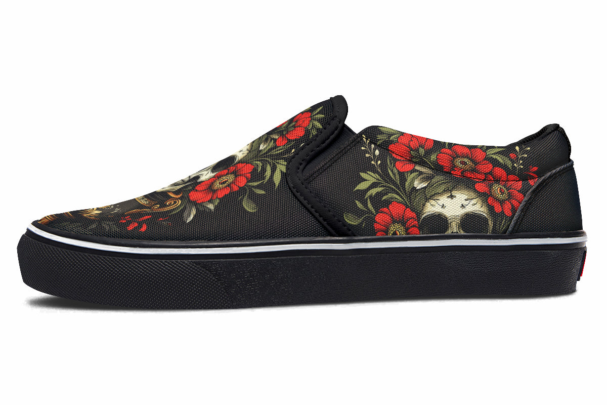 Skull Vase Slip On Shoes