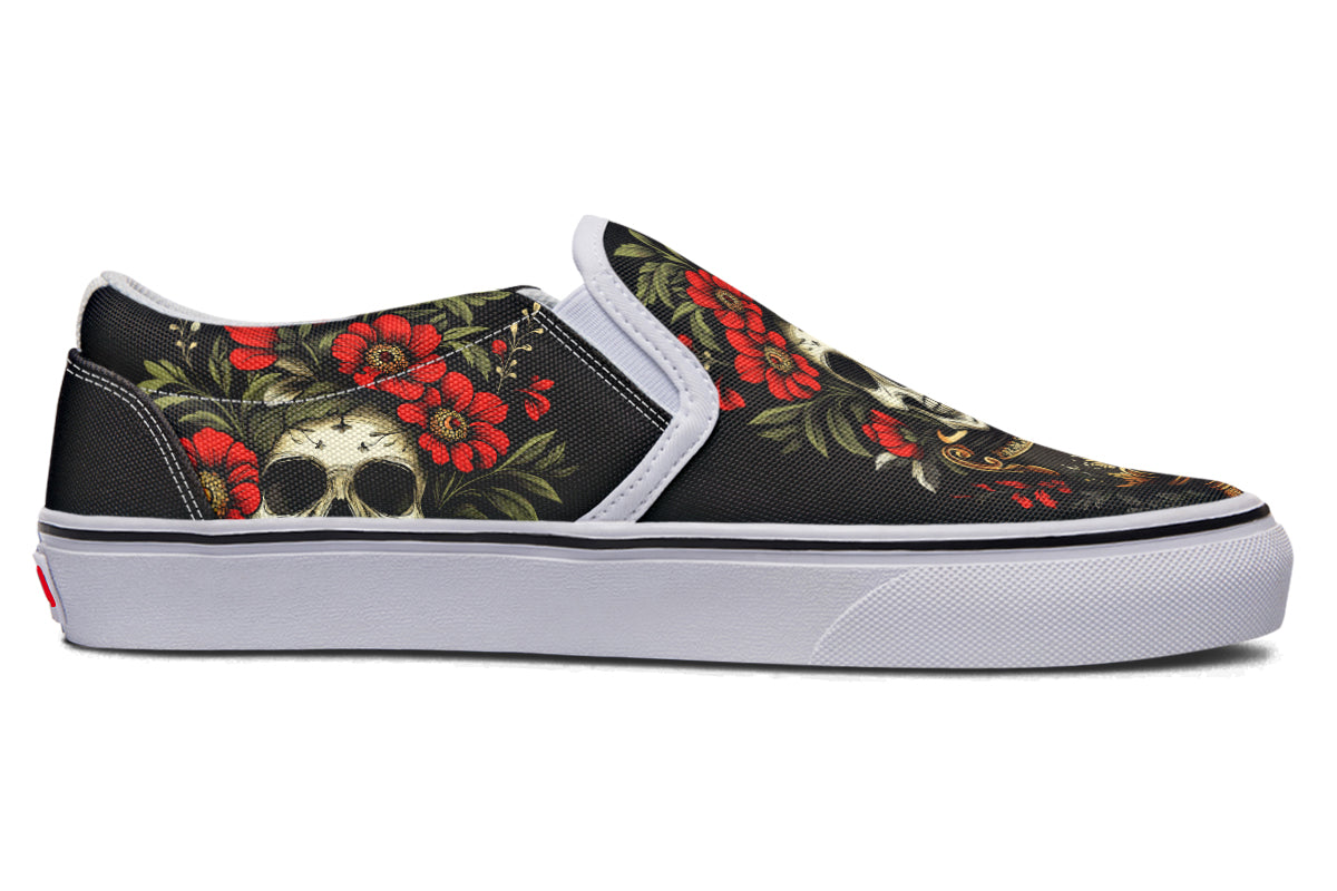 Skull Vase Slip On Shoes