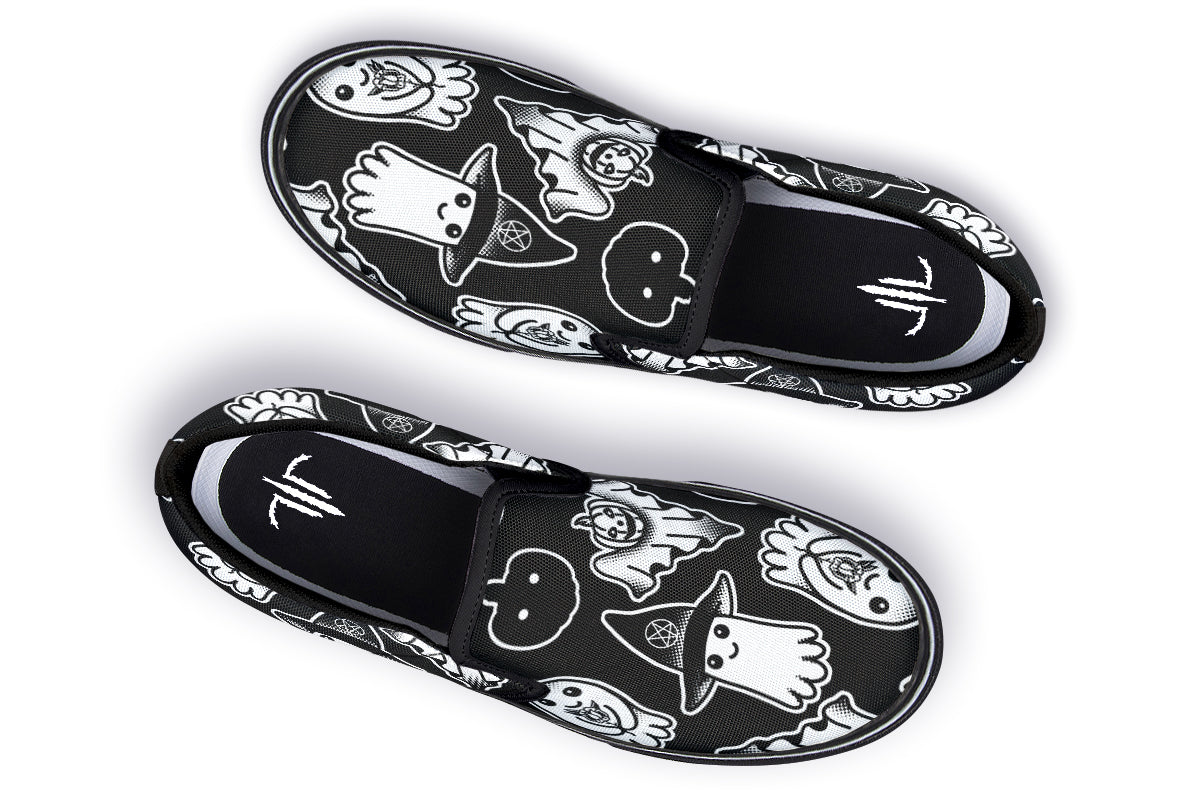 Spooky Ghost Slip On Shoes