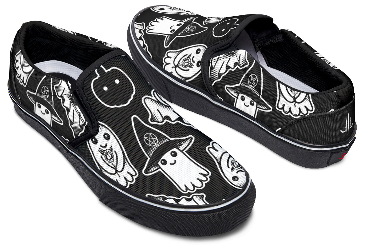 Spooky Ghost Slip On Shoes