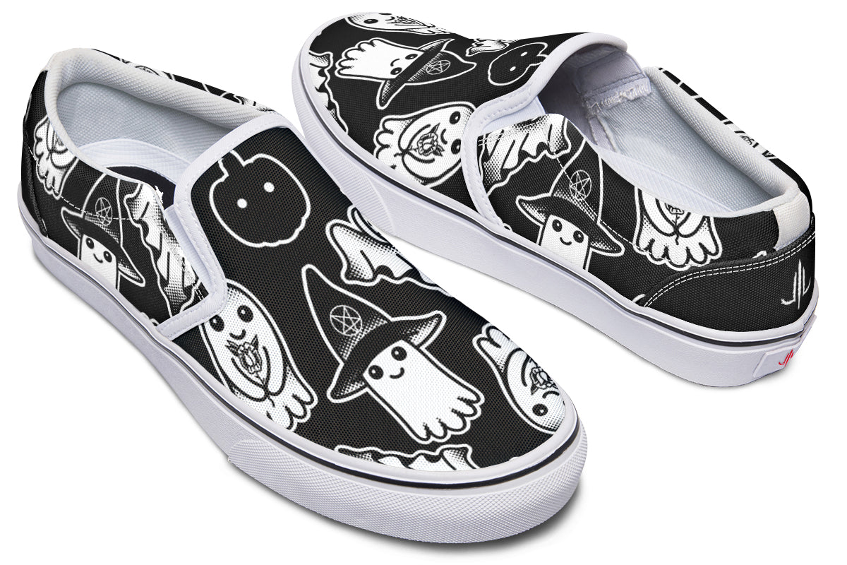 Spooky Ghost Slip On Shoes