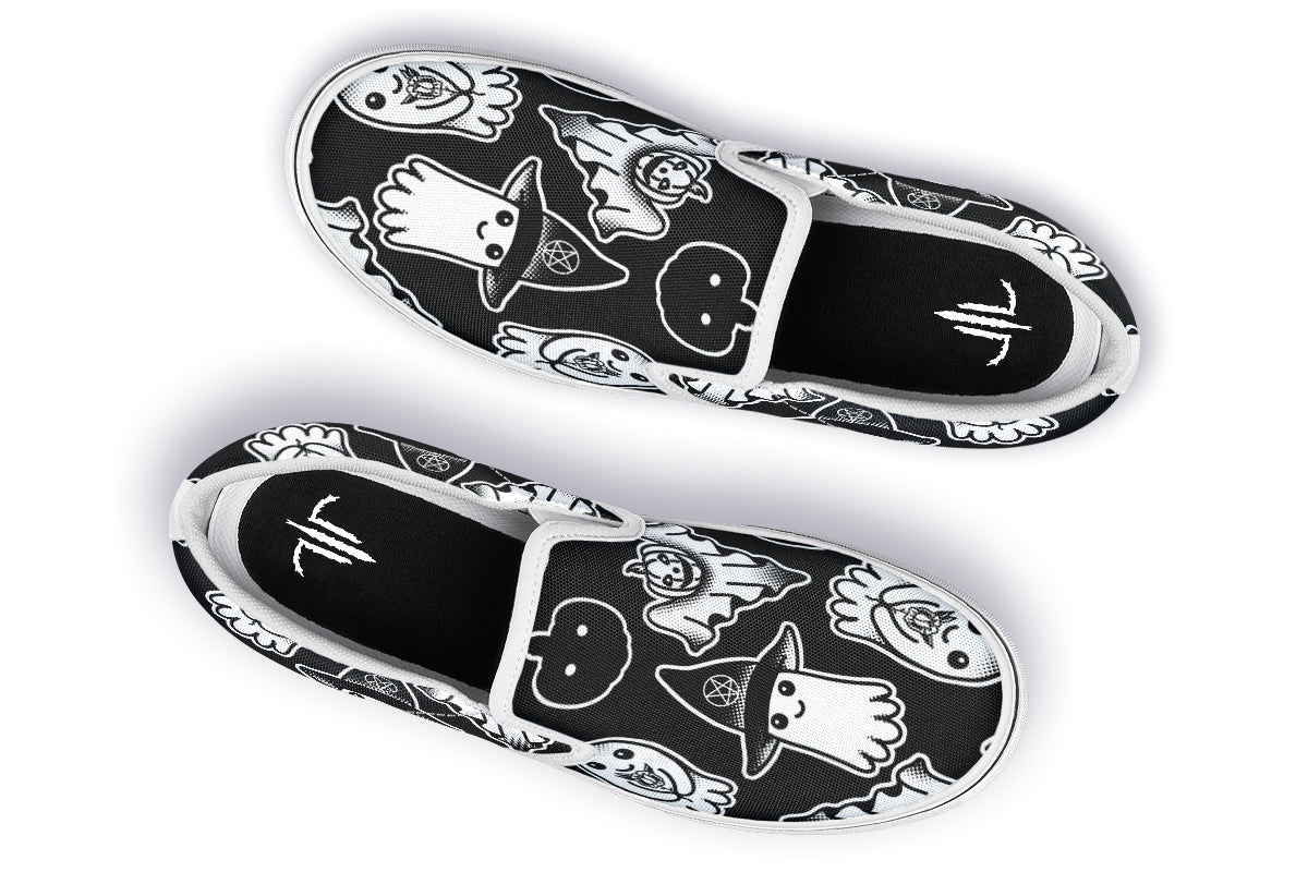 Spooky Ghost Slip On Shoes