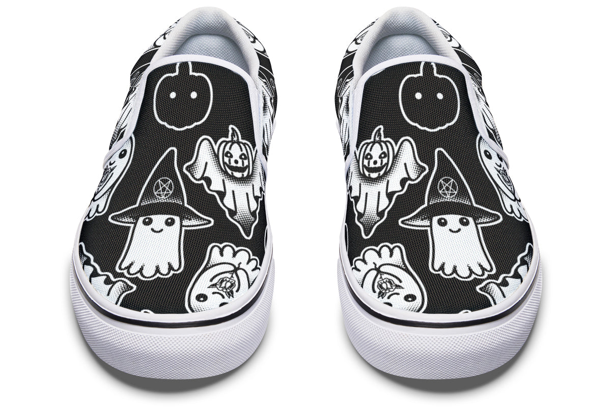 Spooky Ghost Slip On Shoes