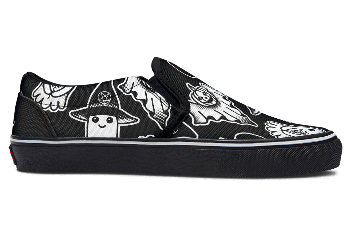 Spooky Ghost Slip On Shoes