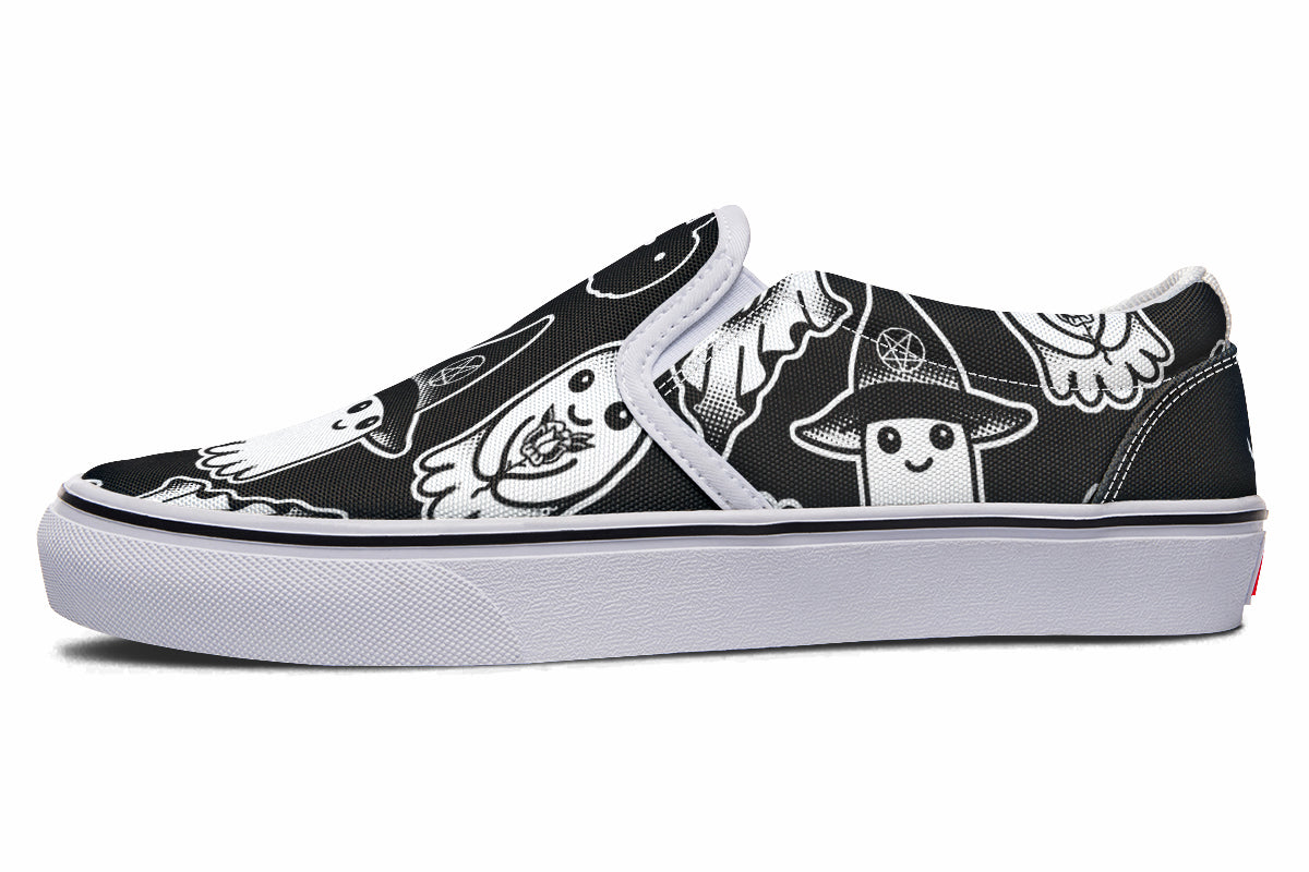 Spooky Ghost Slip On Shoes