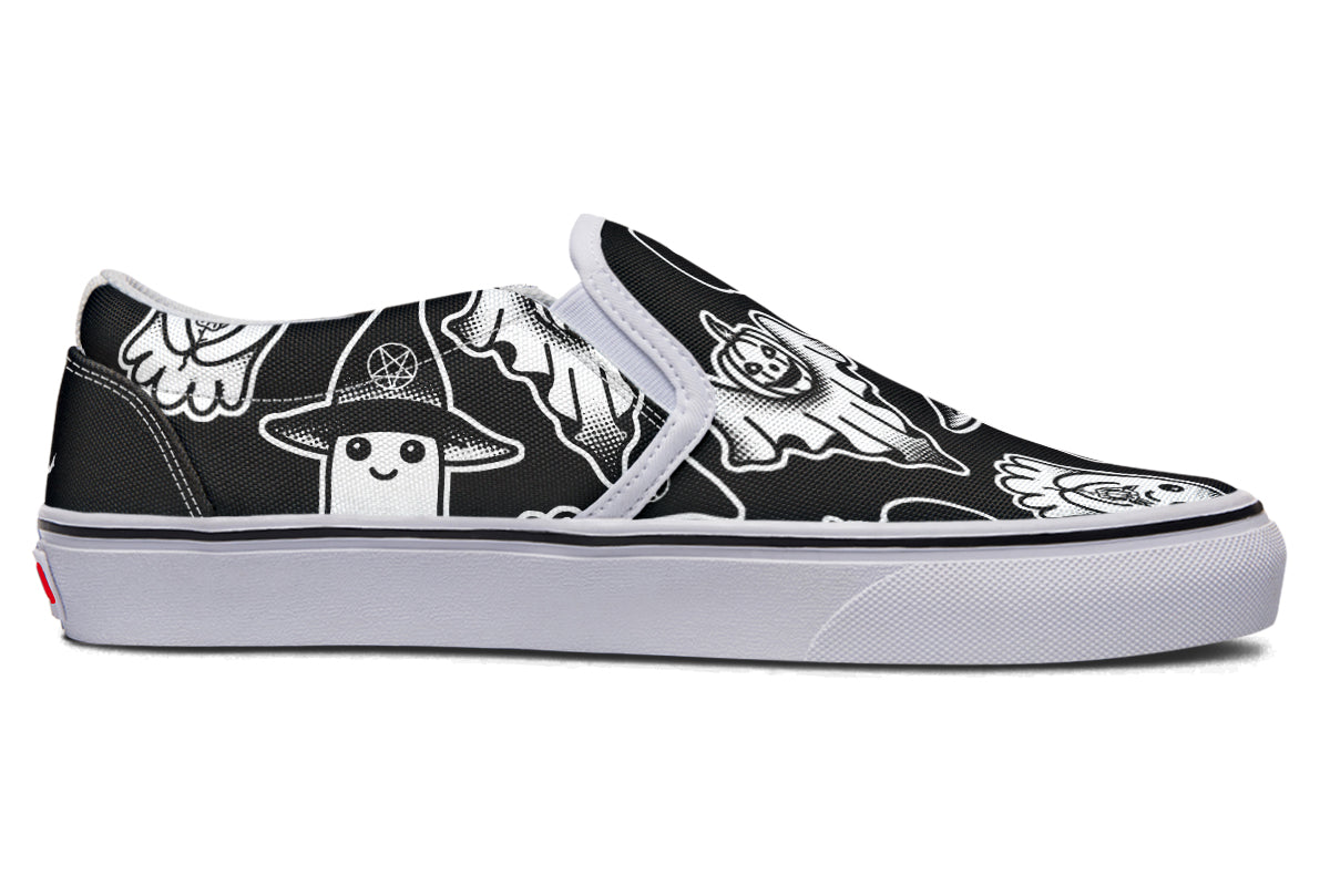 Spooky Ghost Slip On Shoes