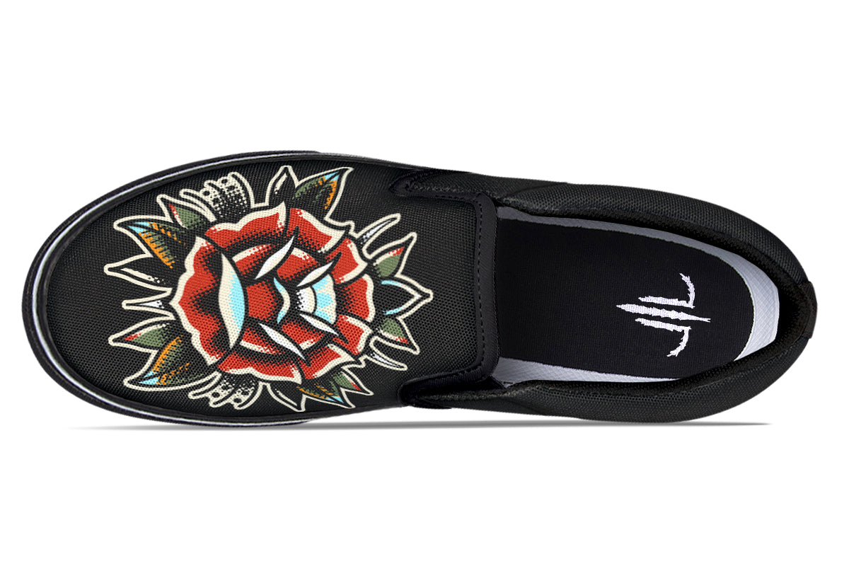 Traditional Rose Slip On Shoes