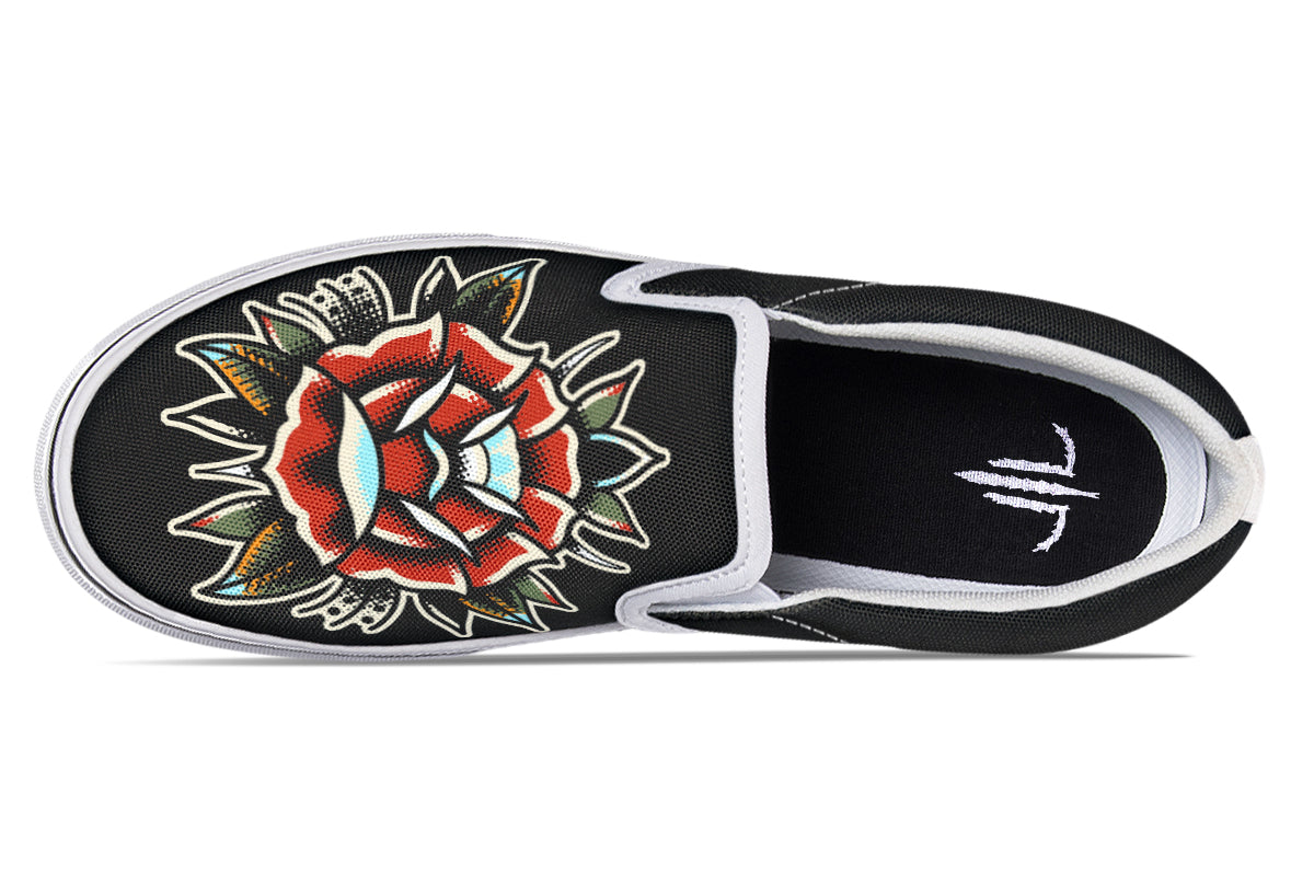 Traditional Rose Slip On Shoes