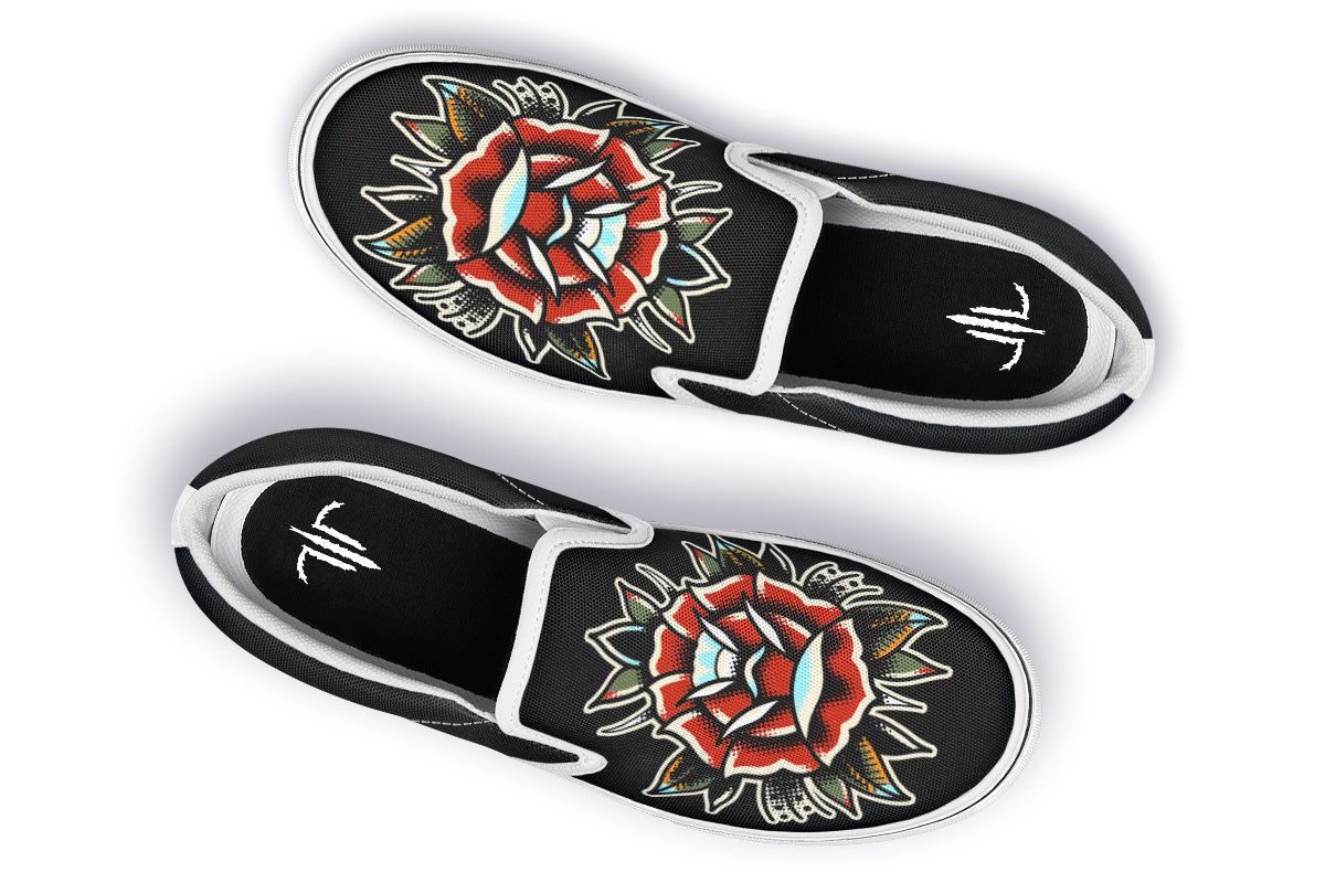 Traditional Rose Slip On Shoes