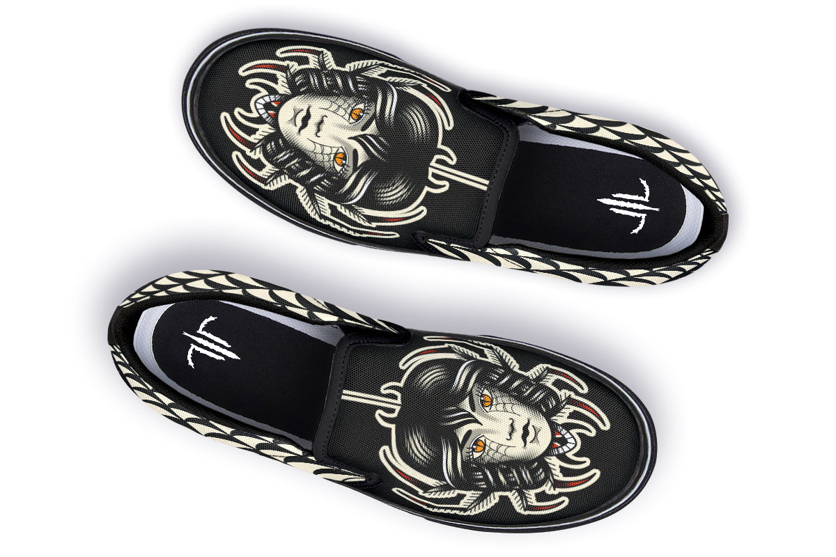 Traditional Spider Girl Head Slip On Shoes