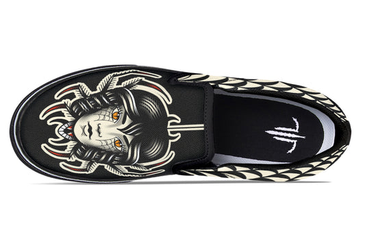 Traditional Spider Girl Head Slip On Shoes