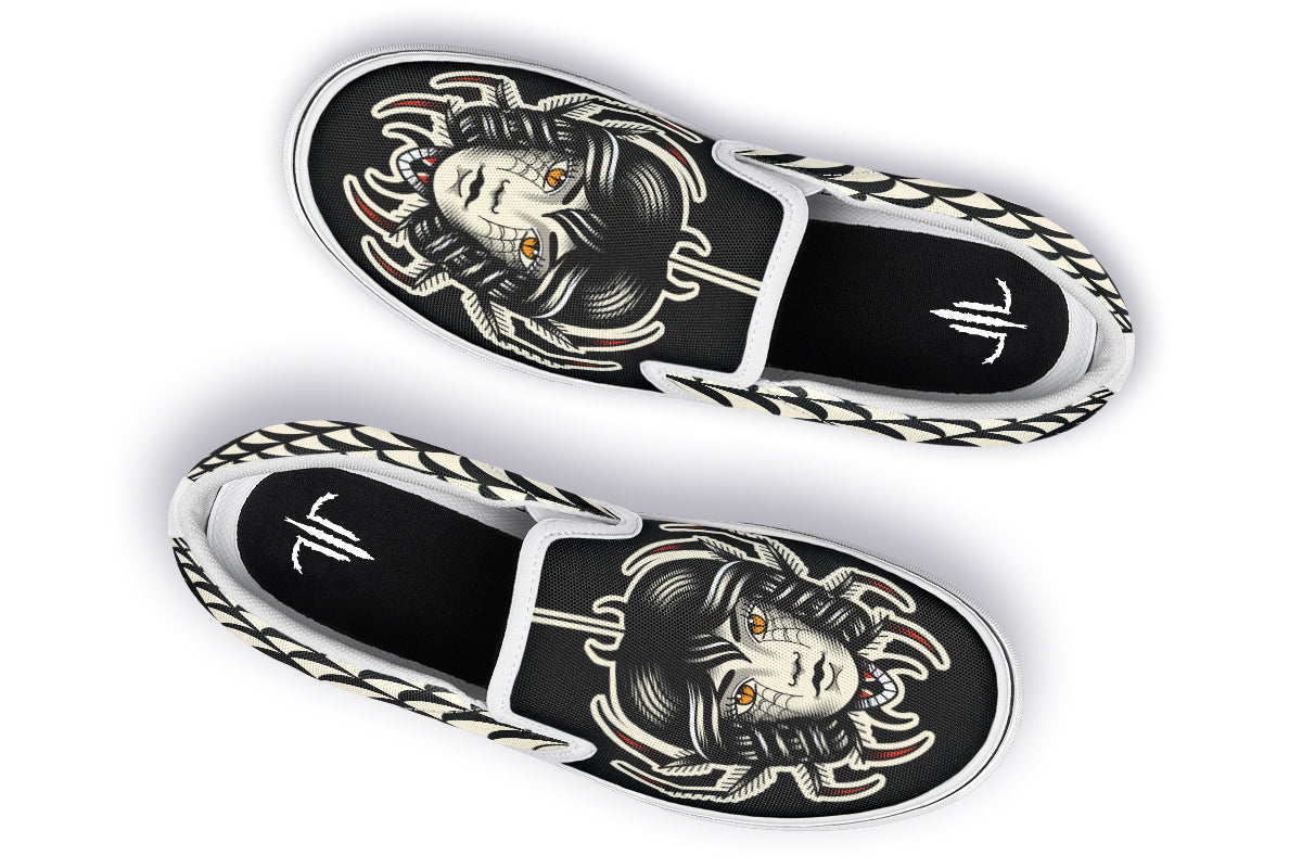 Traditional Spider Girl Head Slip On Shoes