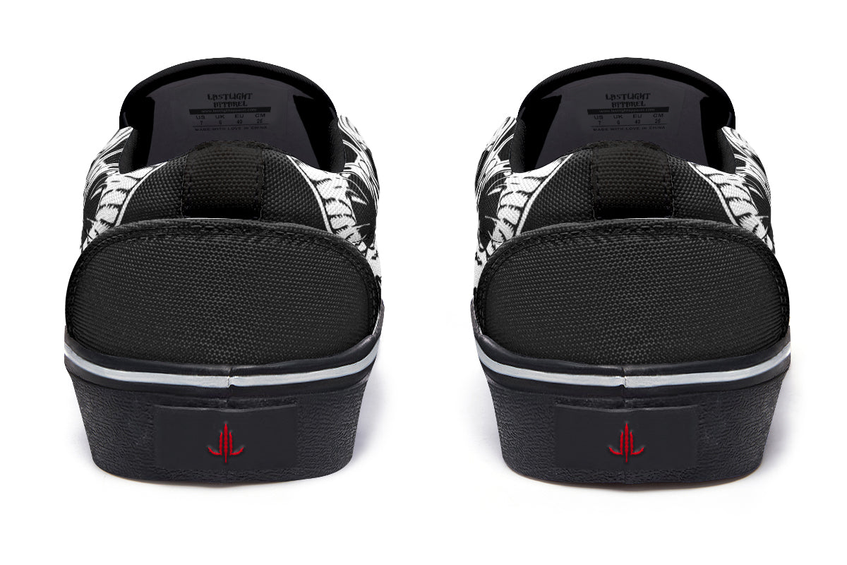 Wings Of Death Slip On Shoes - Last Light Apparel