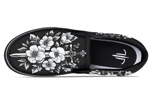 Minimalist Dagger Flowers Slip On Shoes