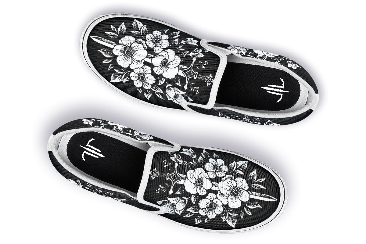 Minimalist Dagger Flowers Slip On Shoes