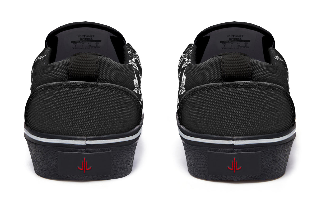 Minimalist Dagger Flowers Slip On Shoes