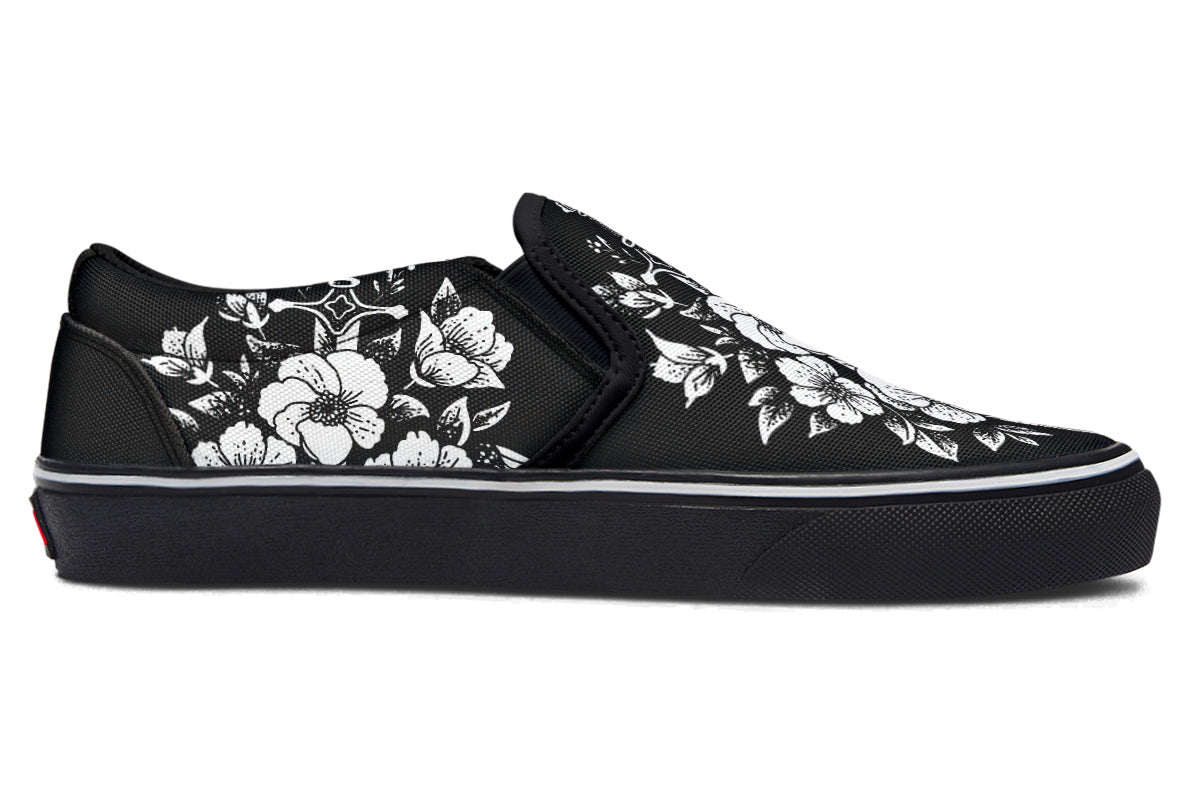 Minimalist Dagger Flowers Slip On Shoes