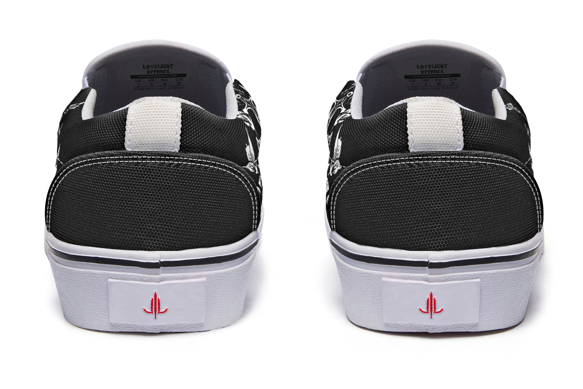 Minimalist Dagger Flowers Slip On Shoes