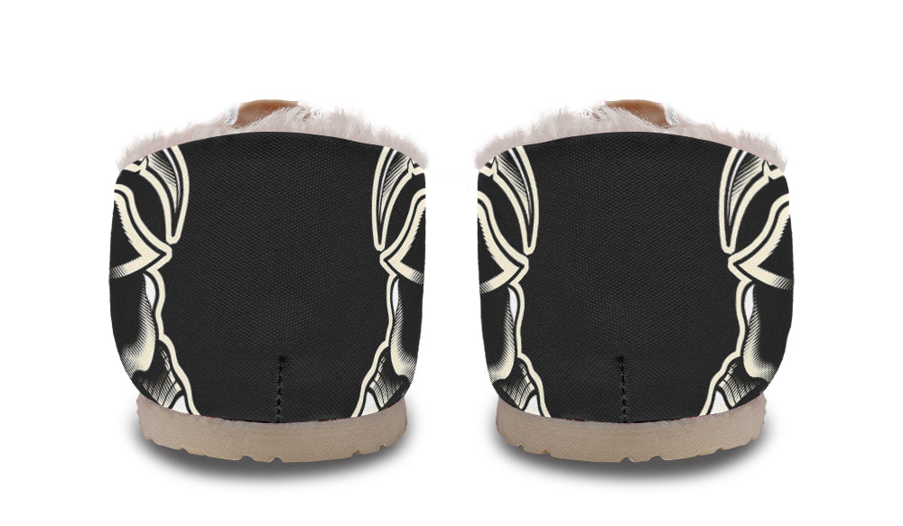 Black Rose Scythe Skull Winter Casual Shoes