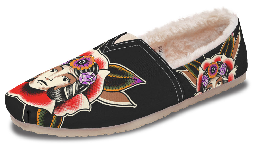 Blooming Girl Head Winter Casual Shoes