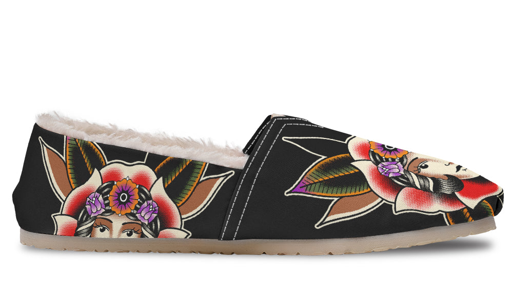 Blooming Girl Head Winter Casual Shoes