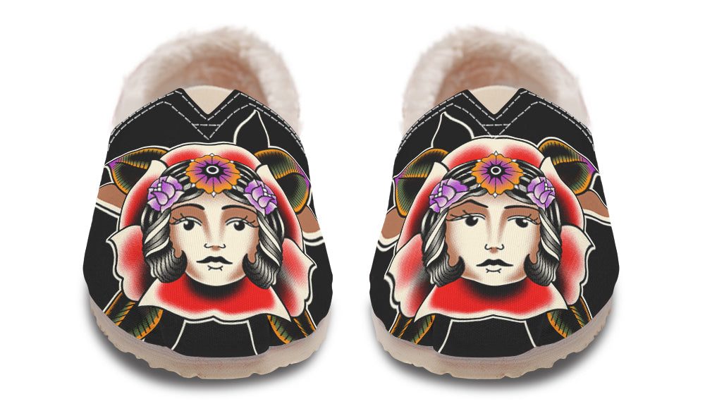 Blooming Girl Head Winter Casual Shoes