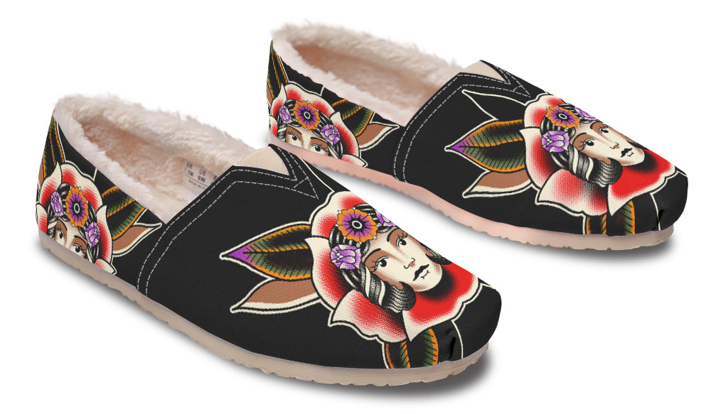 Blooming Girl Head Winter Casual Shoes