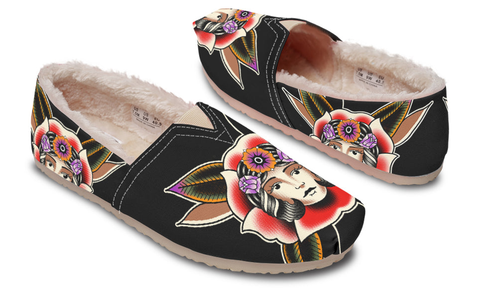 Blooming Girl Head Winter Casual Shoes