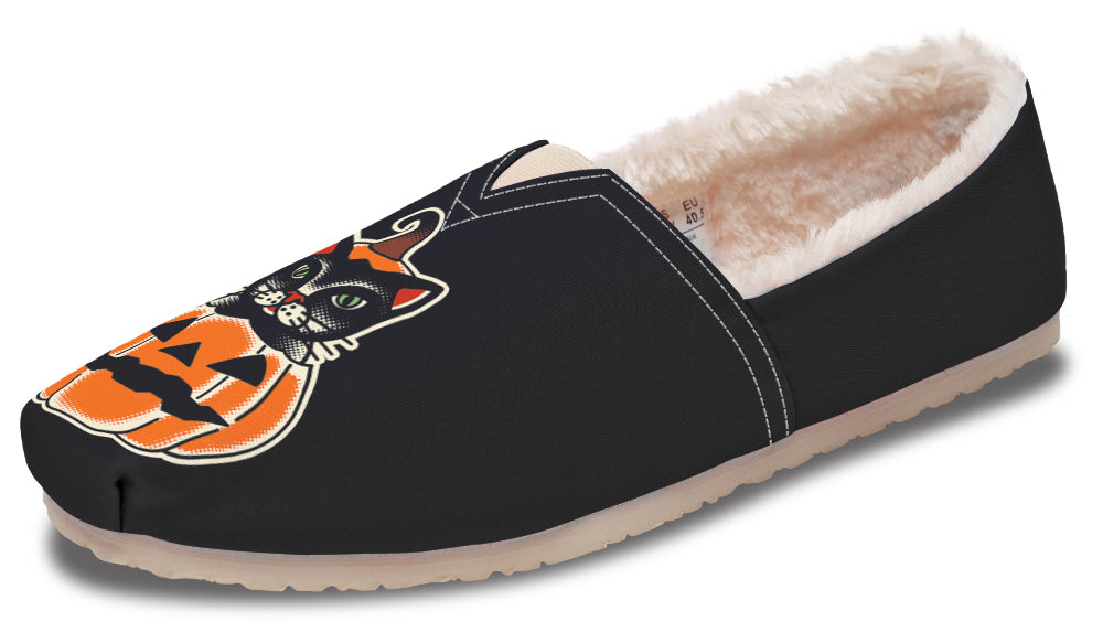 Pumpkin Cat Winter Casual Shoes