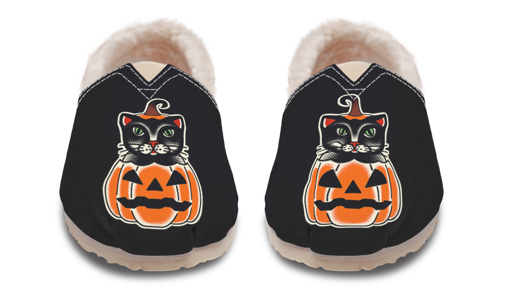 Pumpkin Cat Winter Casual Shoes