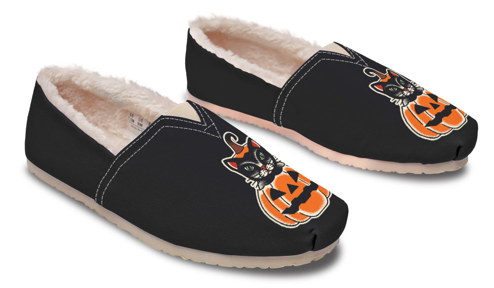 Pumpkin Cat Winter Casual Shoes