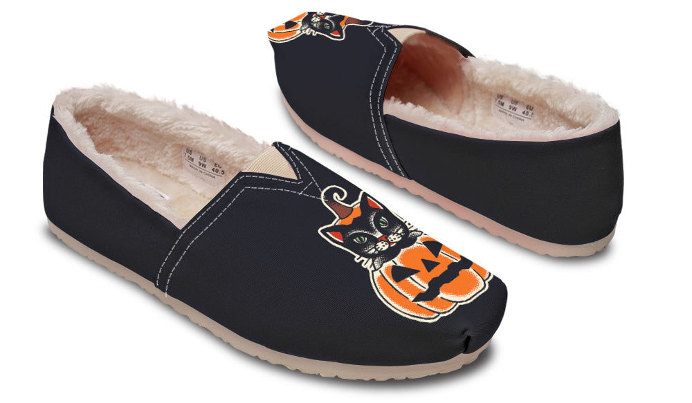 Pumpkin Cat Winter Casual Shoes