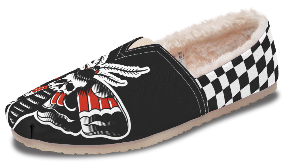 Checkered Deathmoth Winter Casual Shoes