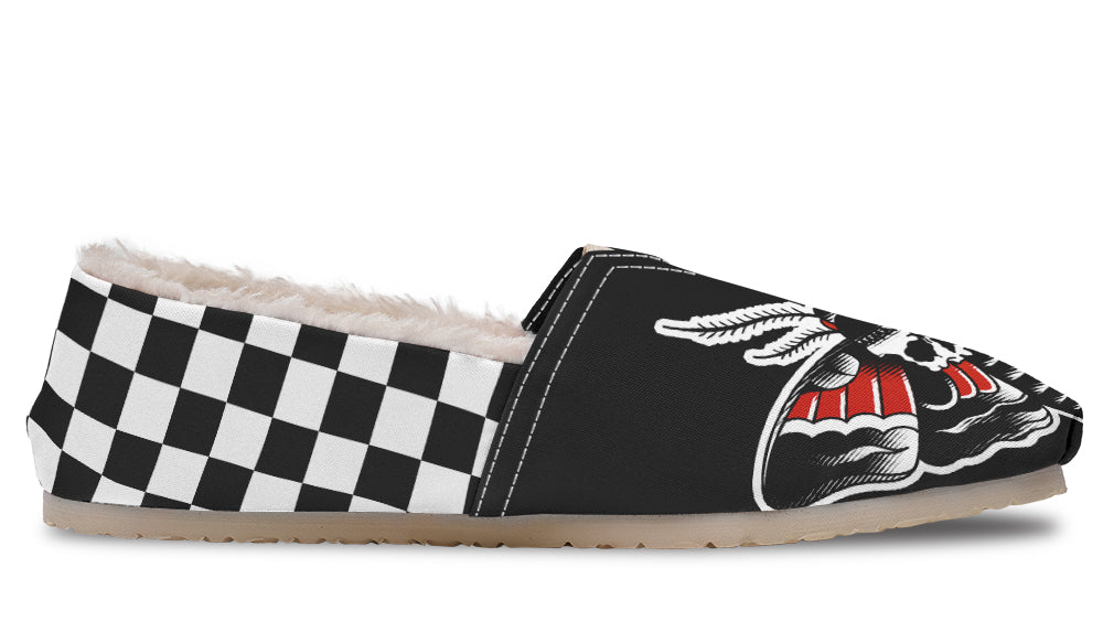 Checkered Deathmoth Winter Casual Shoes