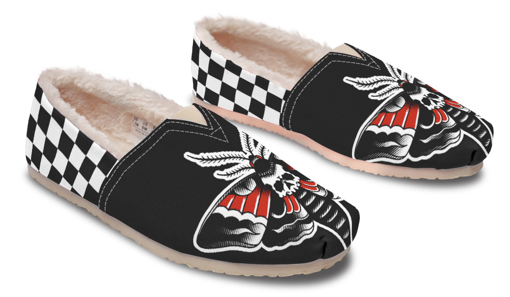 Checkered Deathmoth Winter Casual Shoes