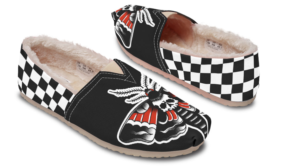Checkered Deathmoth Winter Casual Shoes