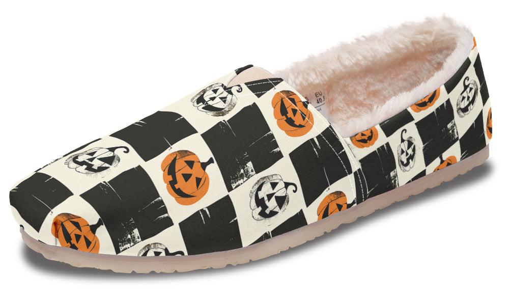Checkered Pumpkins Winter Casual Shoes